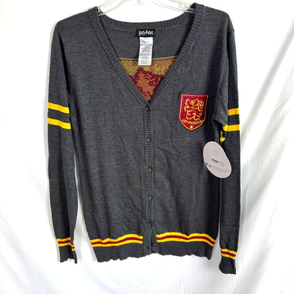 Harry Potter Gryffindor Women's cardigan Sweater Size Medium V-Neck Button NEW